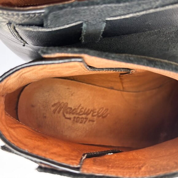 Madewell Womens Leather‎ Suede Ankle Boots Size 7 Black Heel Bootie - Picture 9 of 11